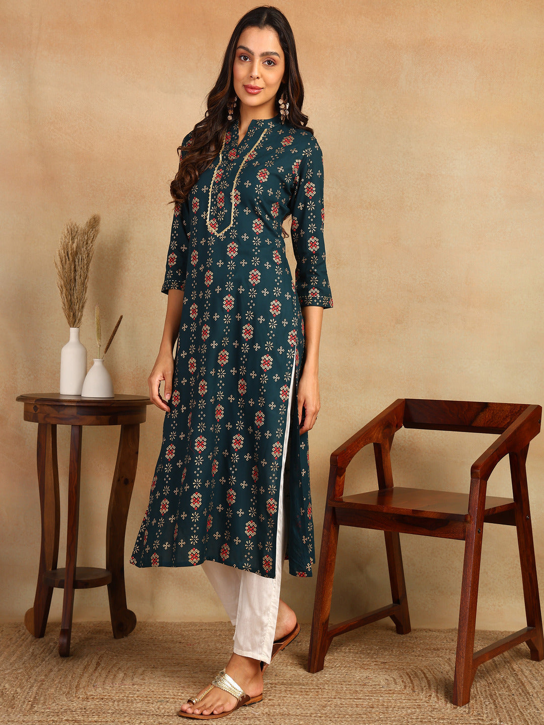 Straight Printed Viscose Rayon Kurta