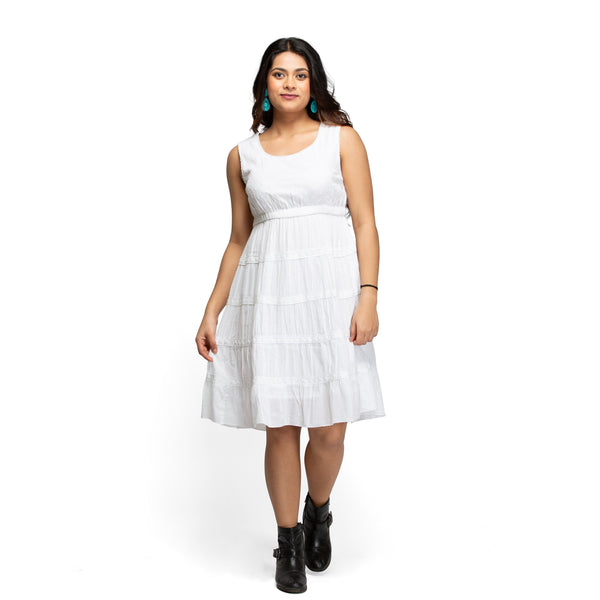 Women's self embroidery fit and flare dress | WomensFashionFun