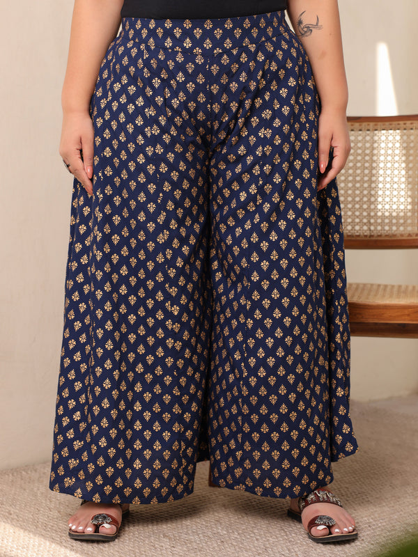 Women Navy Liva Printed Palazzo