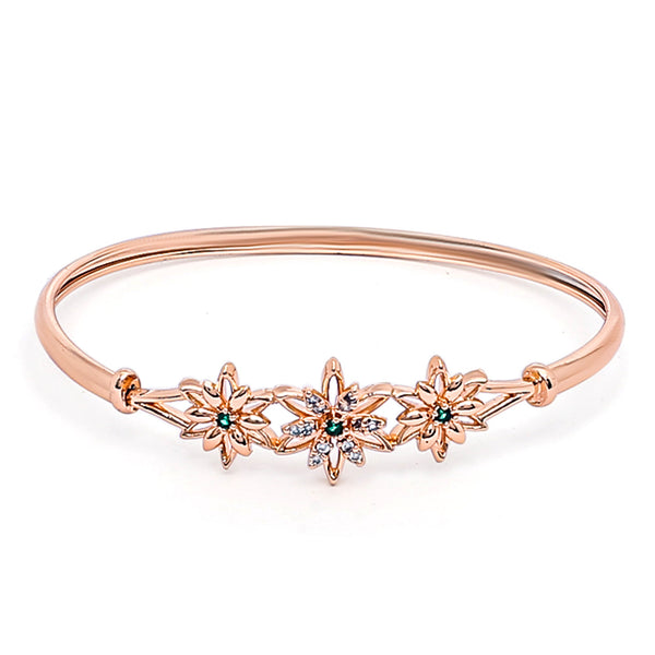 Stylish Rose Gold Plated Cubic Zirconia American Diamond Adjustable Bracelet For Women & Girls | Womensfashionfun