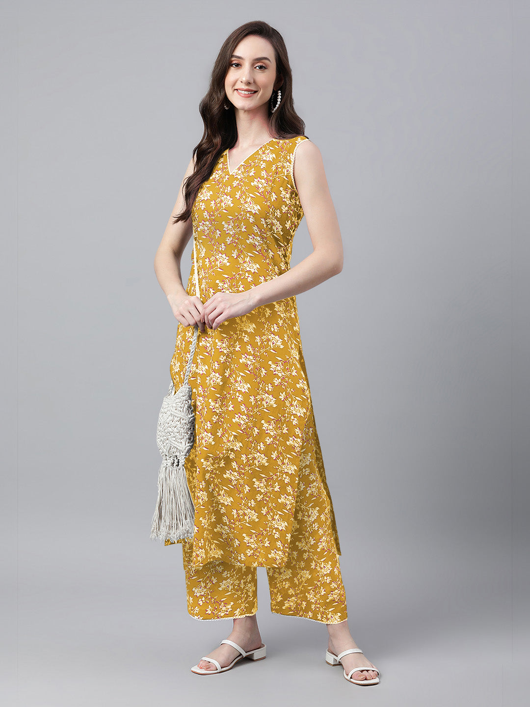 Women Cotton Mustard Kurta Set WomensFashionFun