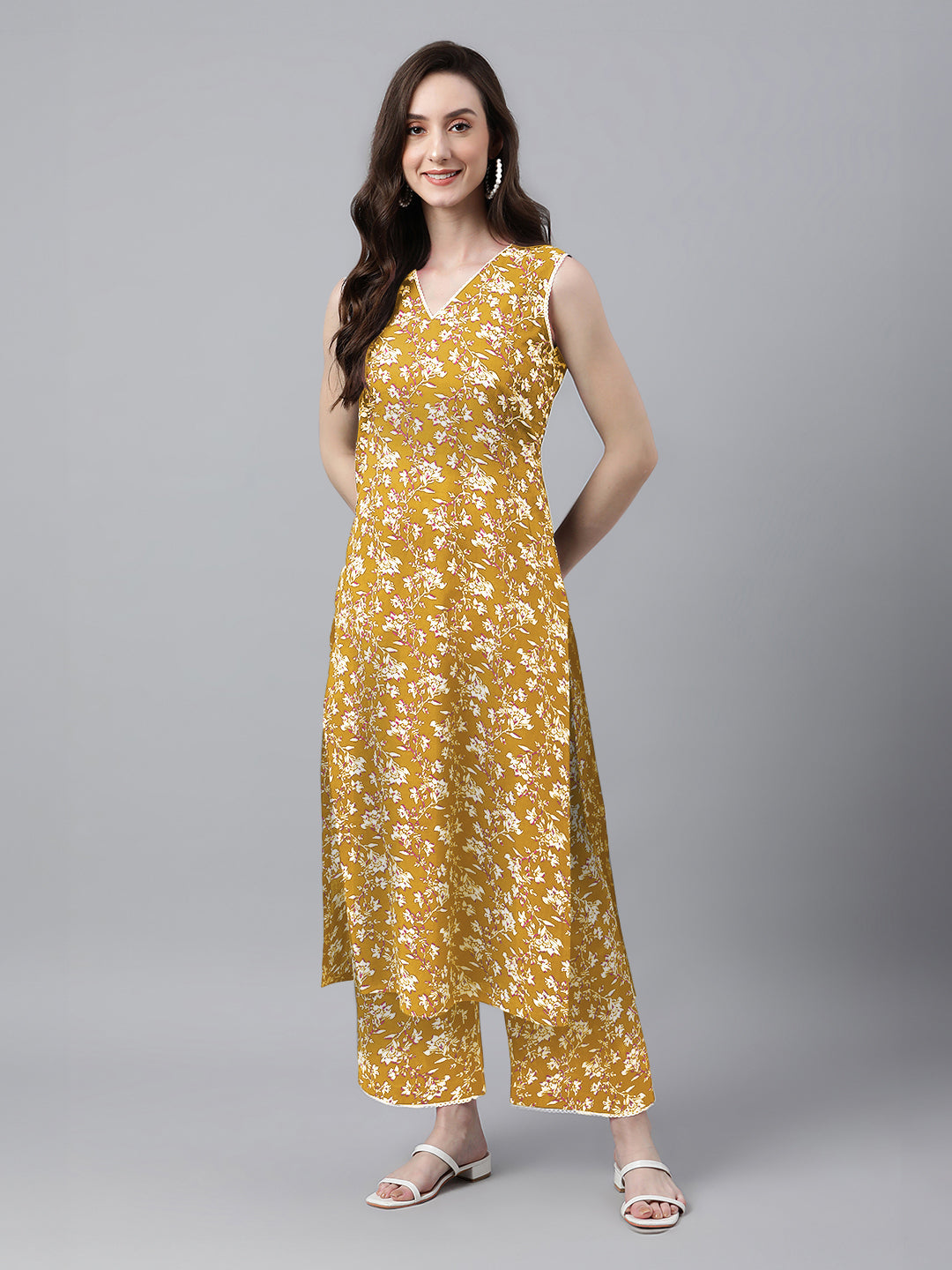 Women Cotton Mustard Kurta Set WomensFashionFun