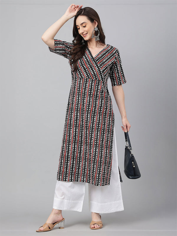 Women Cotton Black Kurta WomensFashionFun