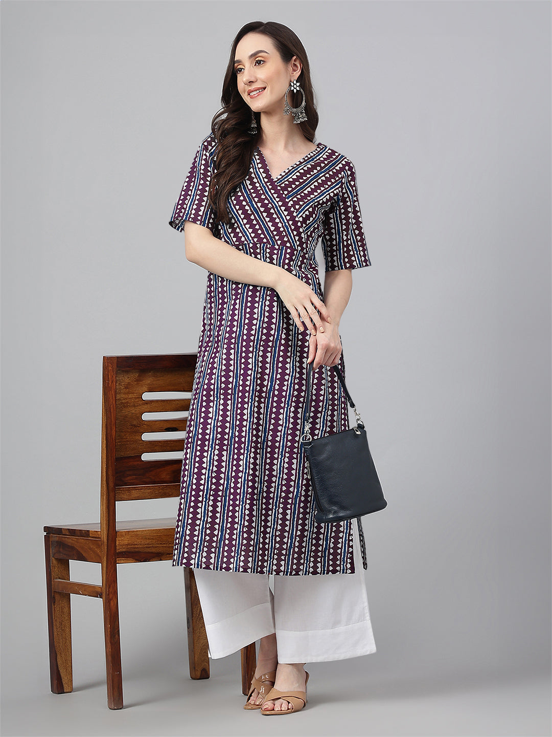 Women Cotton Wine Kurta WomensFashionFun