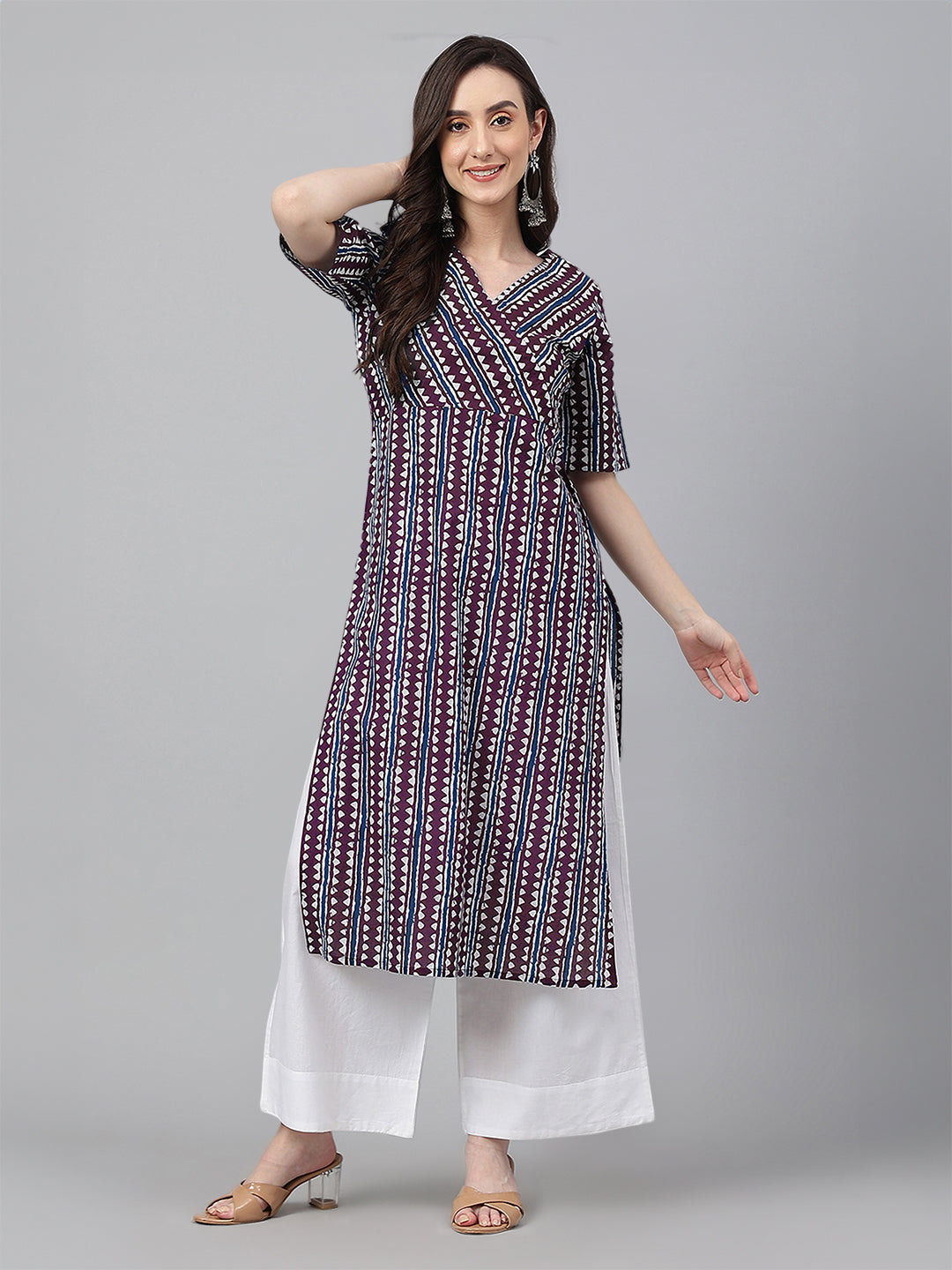 Women Cotton Wine Kurta WomensFashionFun