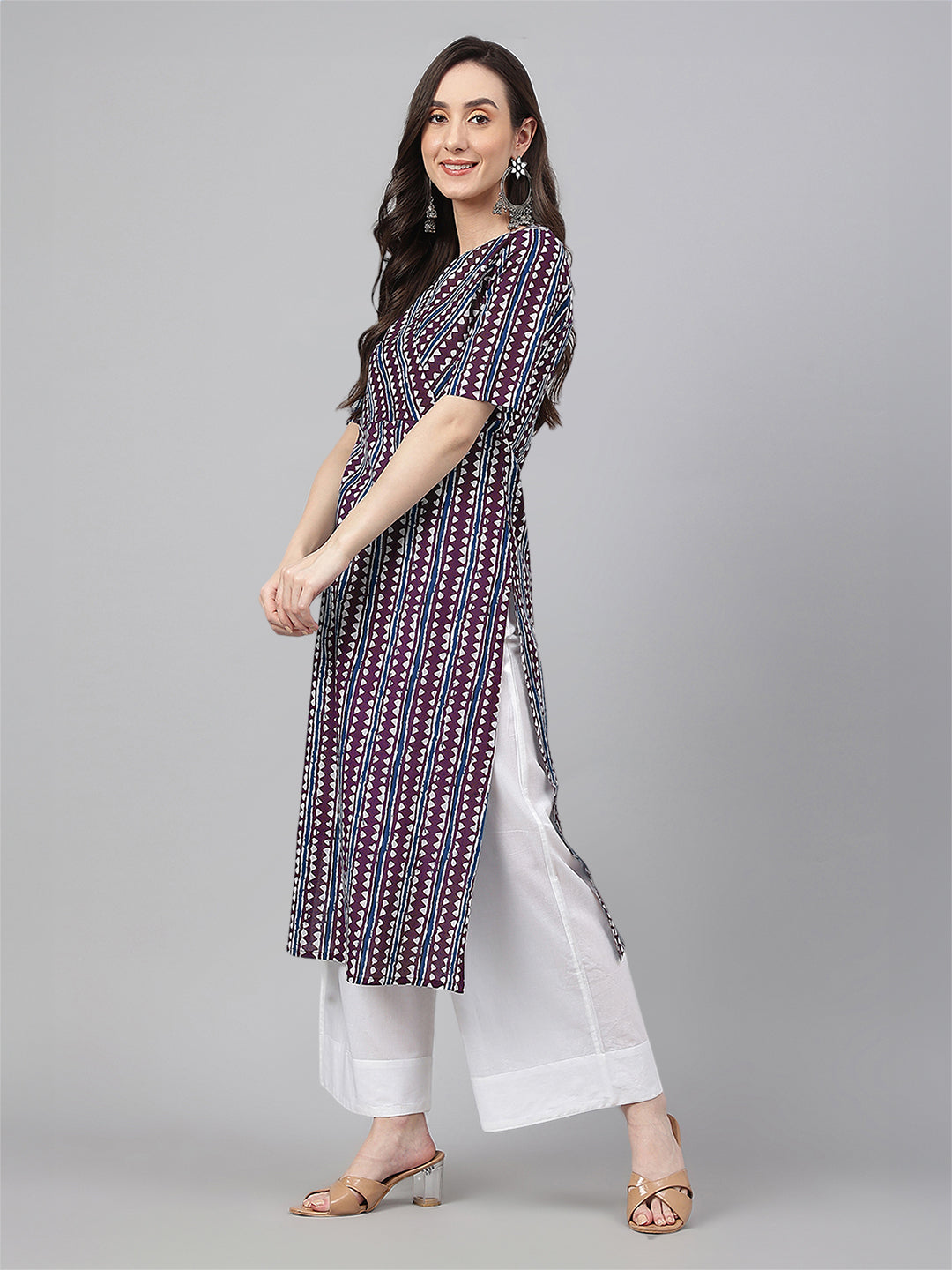 Women Cotton Wine Kurta WomensFashionFun