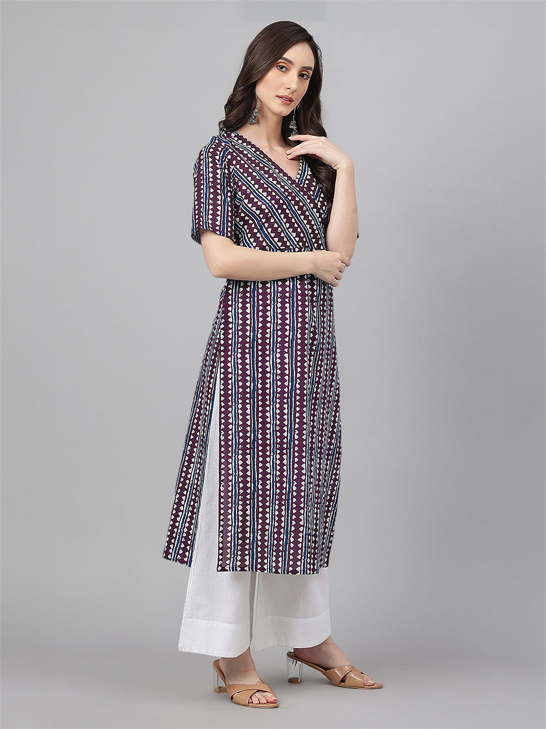 Women Cotton Wine Kurta WomensFashionFun