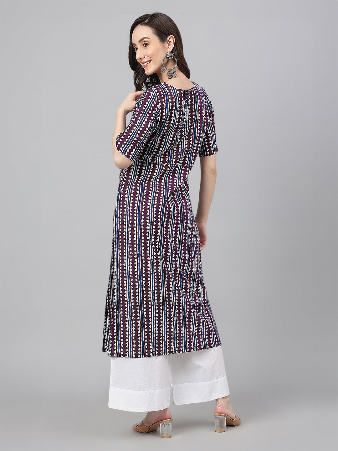 Women Cotton Wine Kurta WomensFashionFun