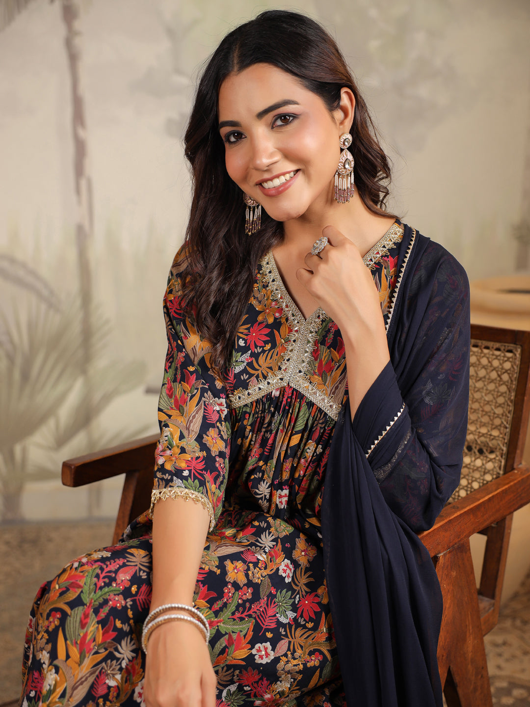 Women Chanderi Black Kurta Set WomensFashionFun