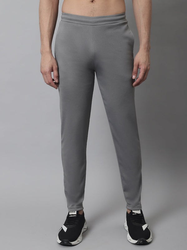 Men's Grey Solid Streachable Lycra Trackpants | WomensFashionFun.com