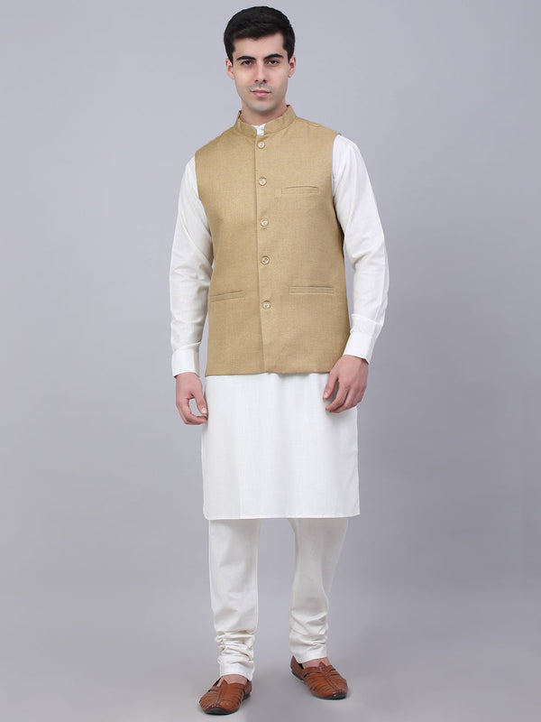Men's Solid Kurta Pyjama With Nehru Jacket | WomensFashionFun.com