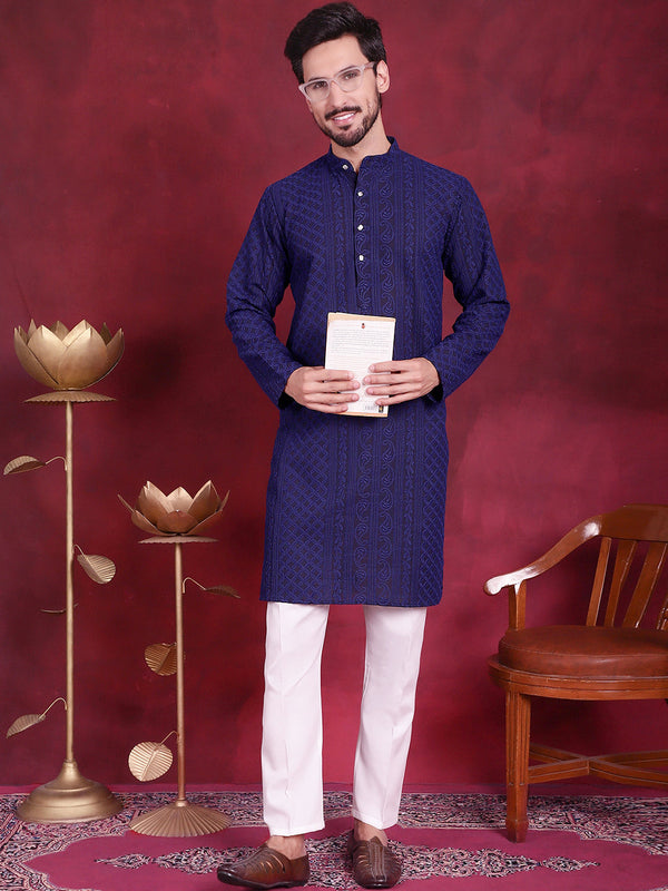 Men's Chikankari Embroidered Kurta Pyjama Set | WomensFashionFun.com