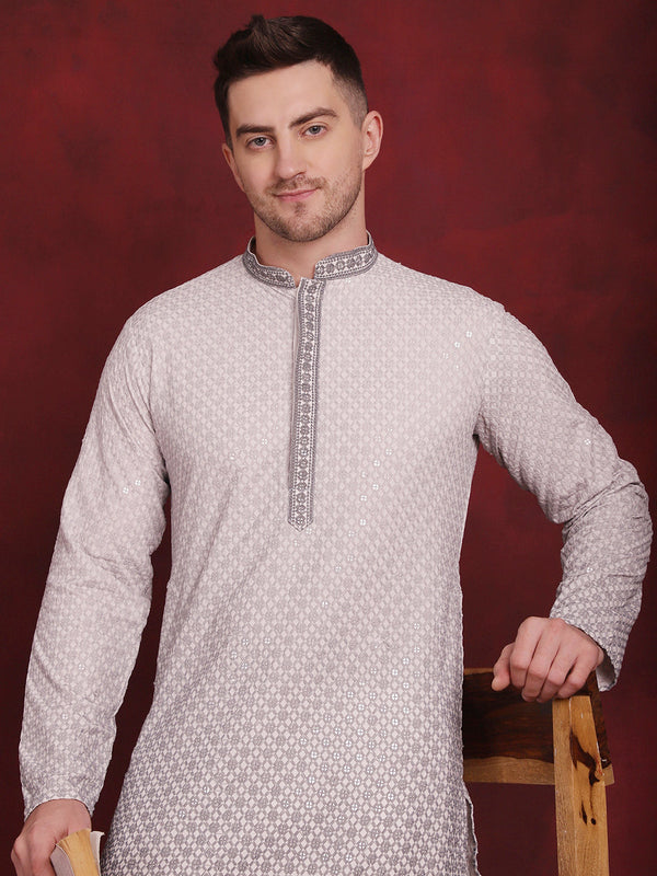 Men's Sequins Embroidered Kurta with Pyjama  | WomensFashionFun