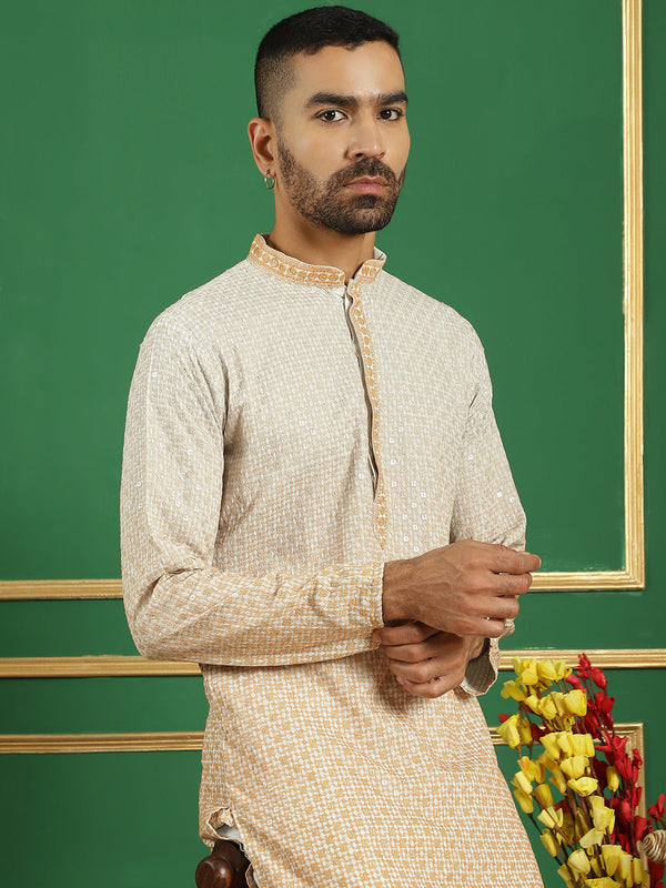 Men's Sequins Embroidered Kurta with Pyjama | WomensFashionFun