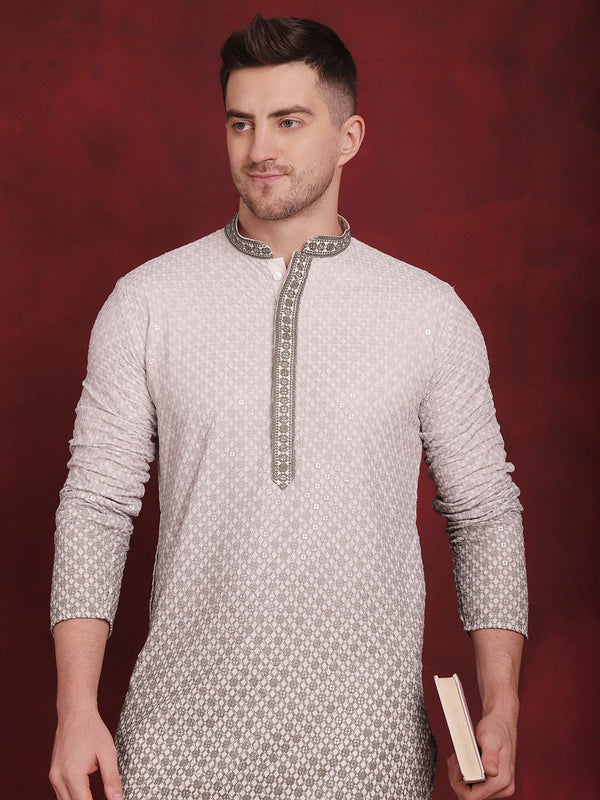 Men's Sequins Embroidered Kurta with Pyjama  | WomensFashionFun