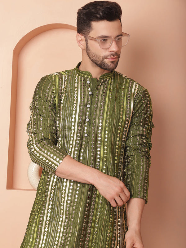 Men's Mirror Work Kurta Payjama Sets | WomensFashionFun