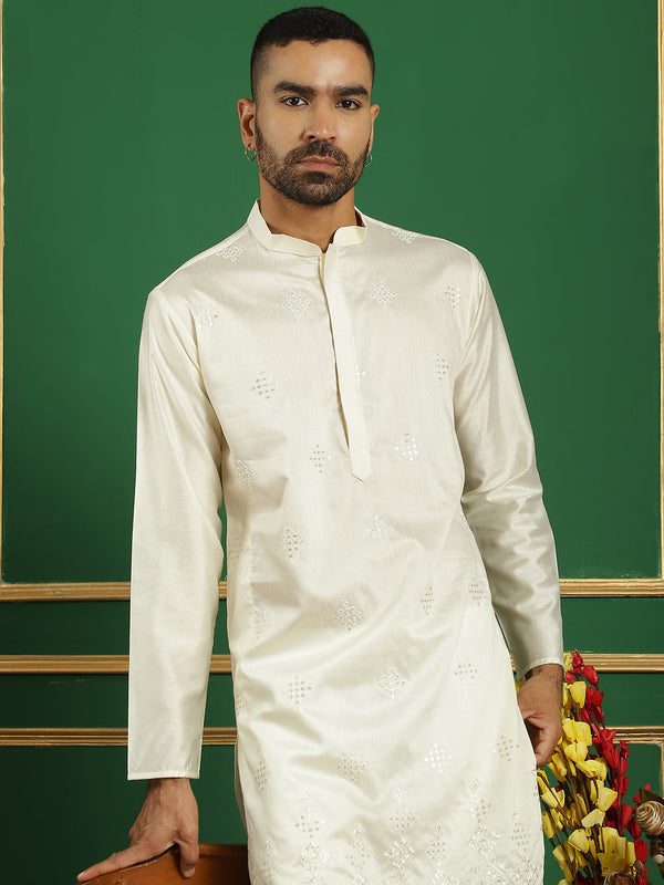 Men's Embroidered Kurta with Pyjama | WomensFashionFun