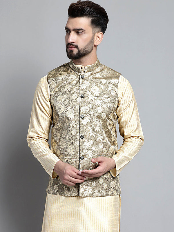 Men's Woven Design Nehru Jacket | WomensFashionFun.com