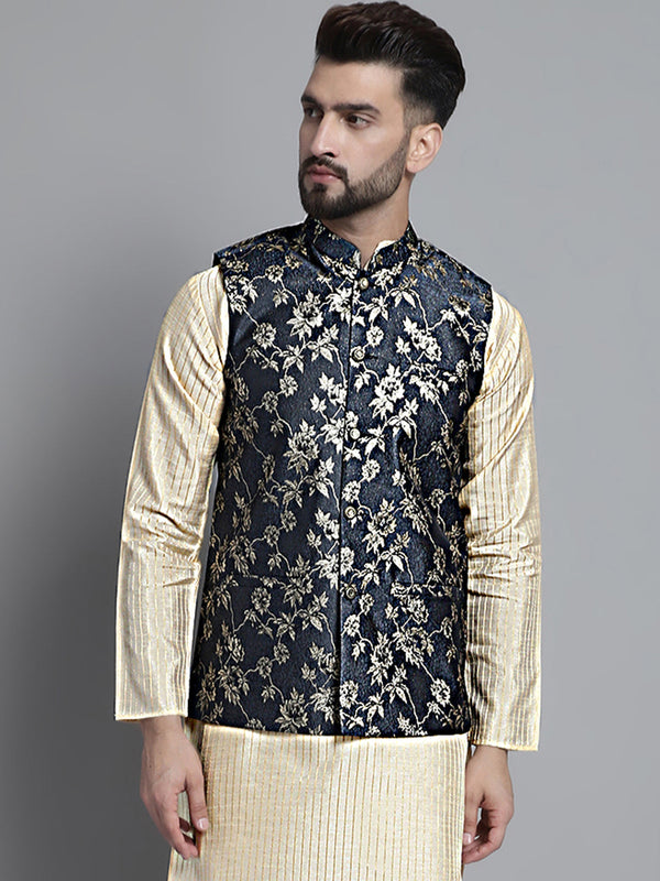 Men's Woven Design Nehru Jacket | WomensFashionFun.com