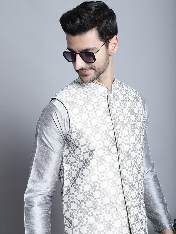 Men's Woven Design Nehru Jacket | WomensFashionFun.com