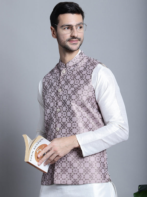 Men's Woven Design Nehru Jacket | WomensFashionFun.com