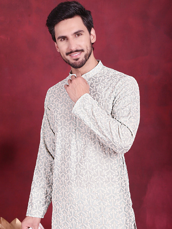 Men's Chikankari Embroidered Kurtas. | WomensFashionFun.com