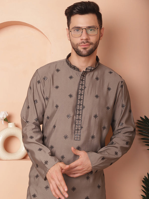 Men's Collar Chikankari Embroidered Kurtas | WomensFashionFun