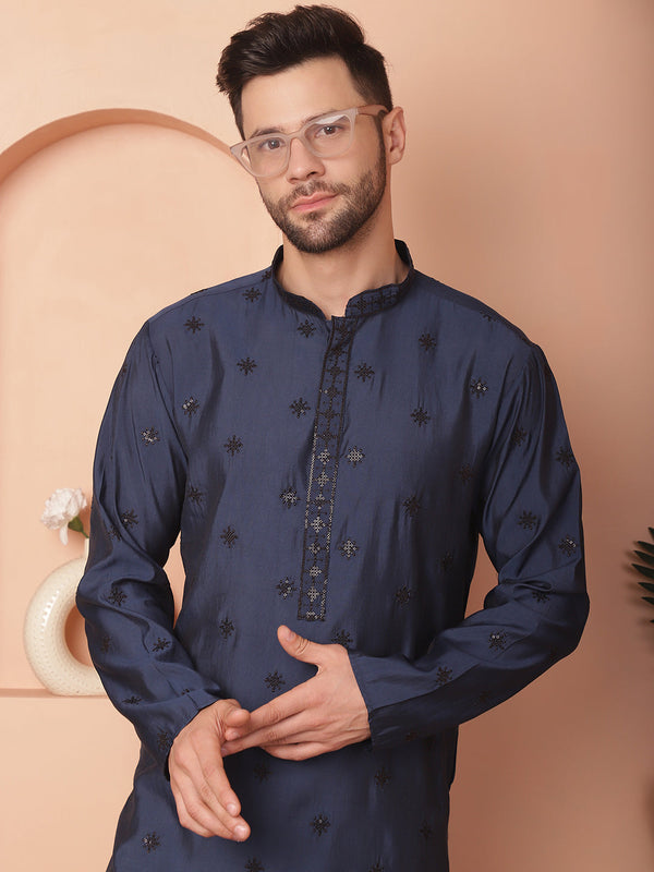 Men's Collar Chikankari Embroidered Kurtas | WomensFashionFun