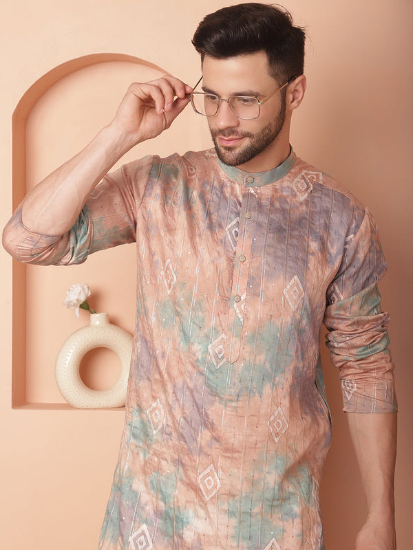 Men's Multi Tei-Dye Printed Kurtas | WomensFashionFun