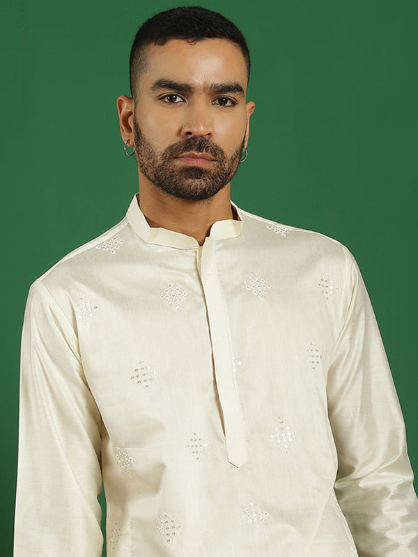 Men Pista Green Embroidered and Sequence Kurtas | WomensFashionFun