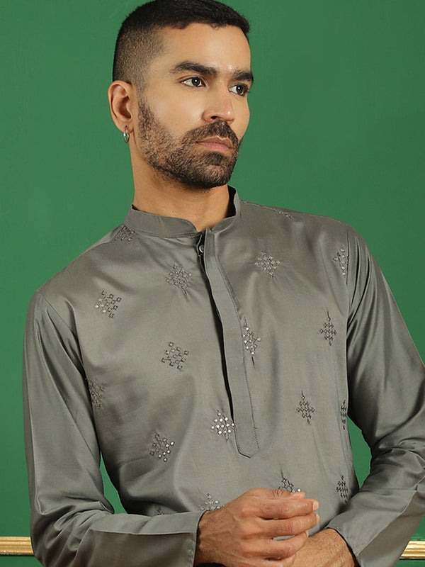 Men Yellow Embroidered and Sequence Kurtas | WomensFashionFun