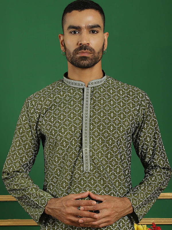 Men Purple Embroidered and Sequence Kurtas | WomensFashionFun