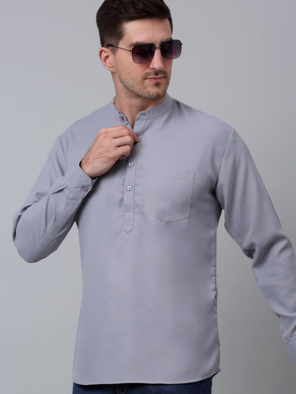 Men's Black Solid Short Kurtas | WomensFashionFun.com