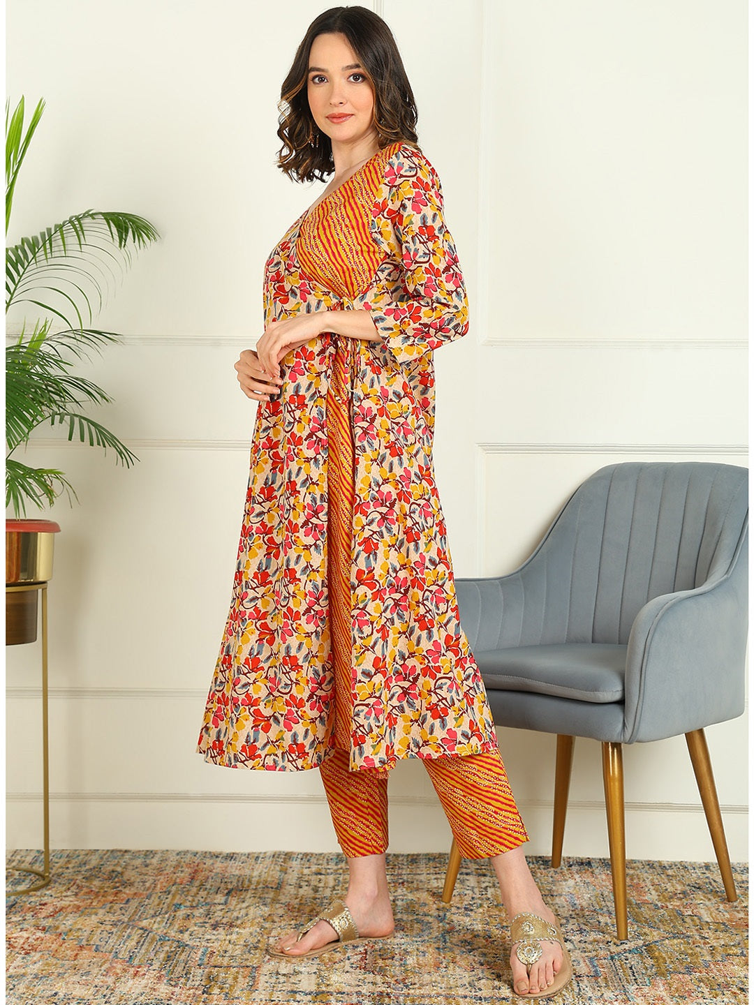 Printed Cotton Kurta Bottom Set