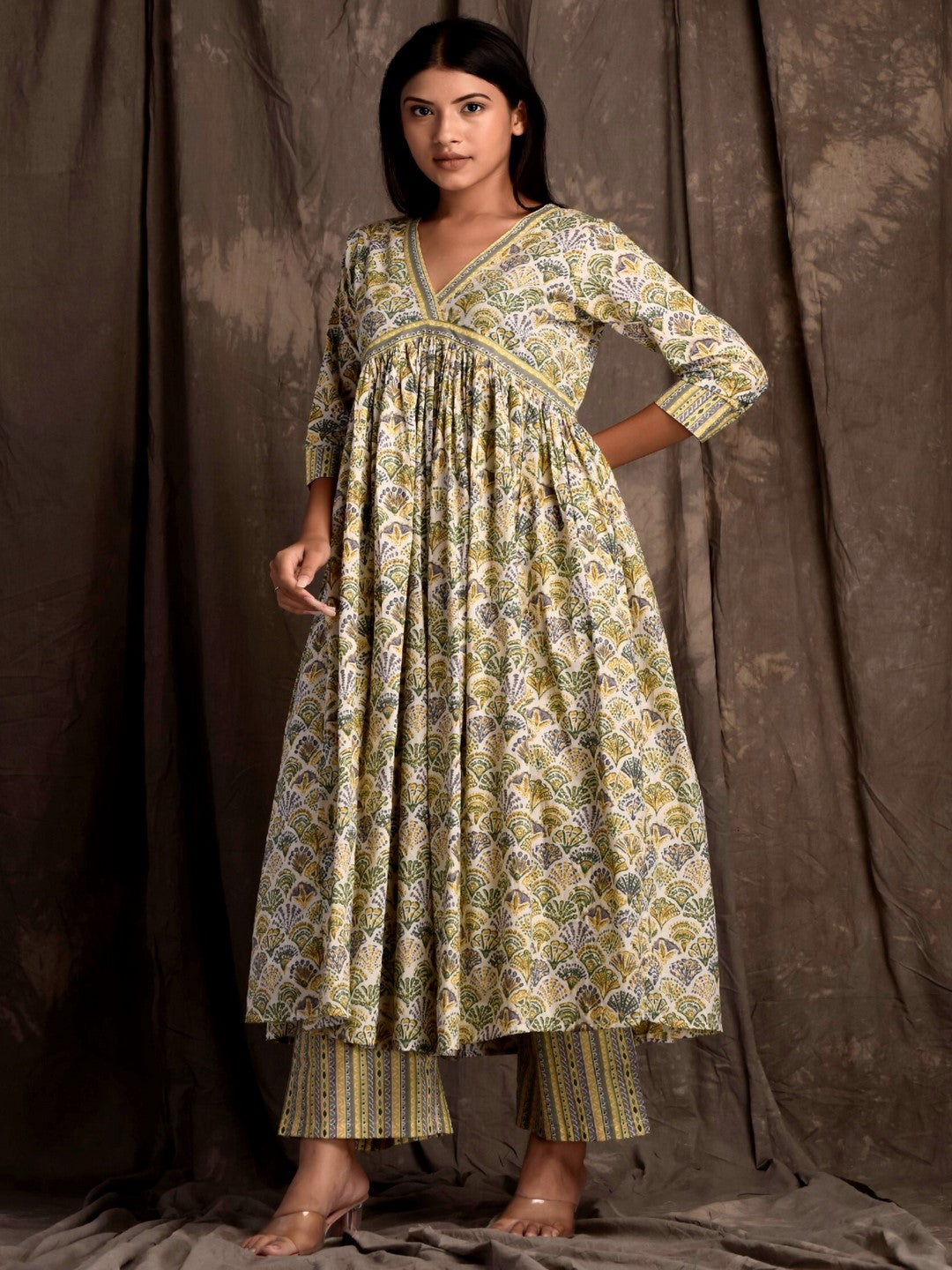 Printed Cotton Kurta Bottom Set