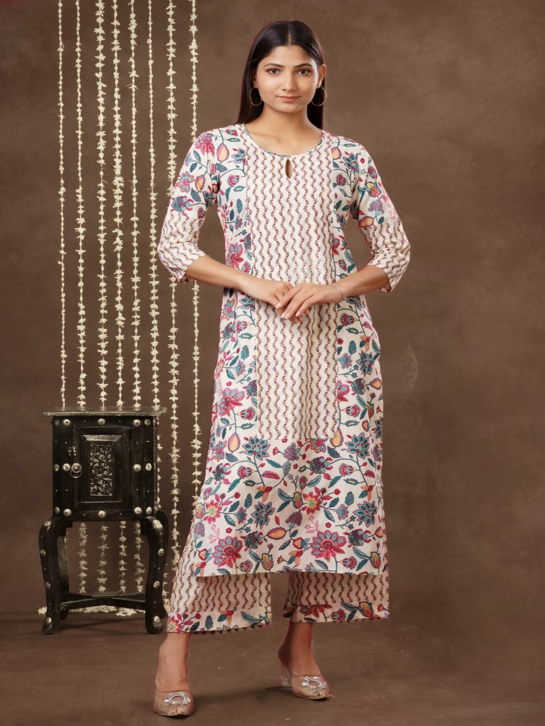 Printed Cotton Kurta Bottom Set