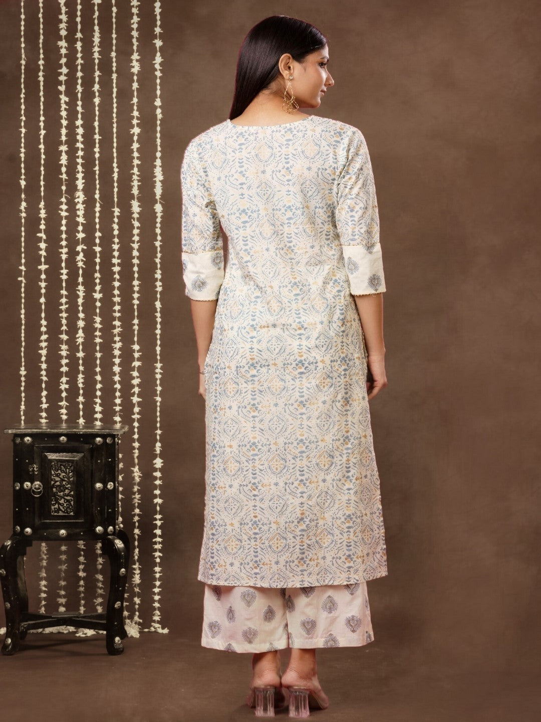 Printed Rayon Kurta Bottom Set