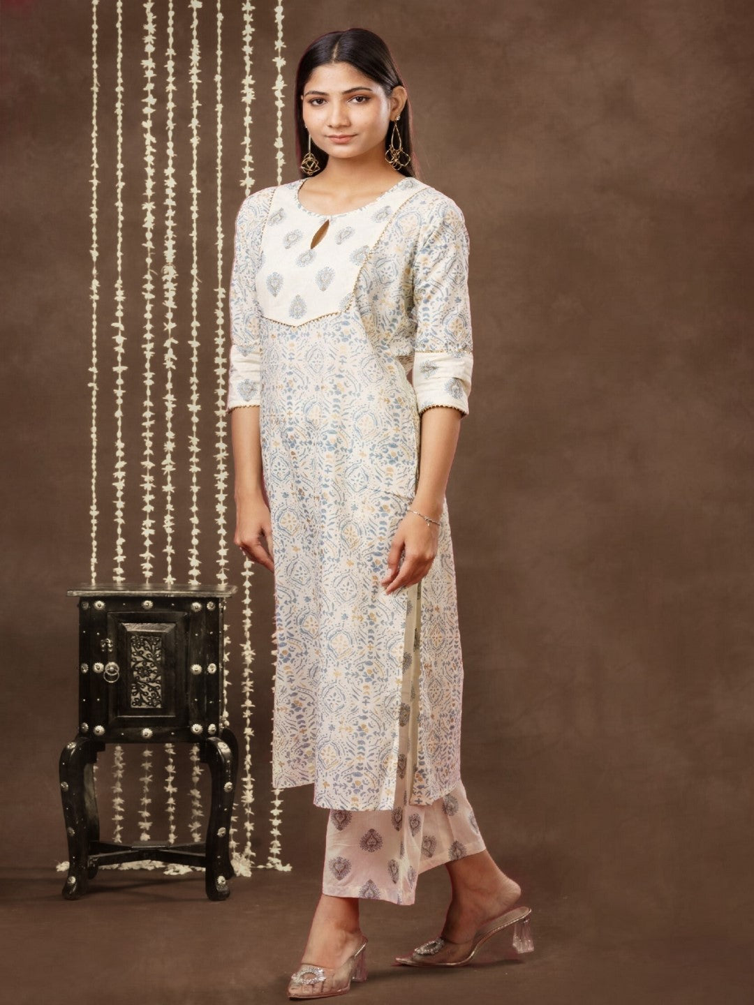 Printed Rayon Kurta Bottom Set