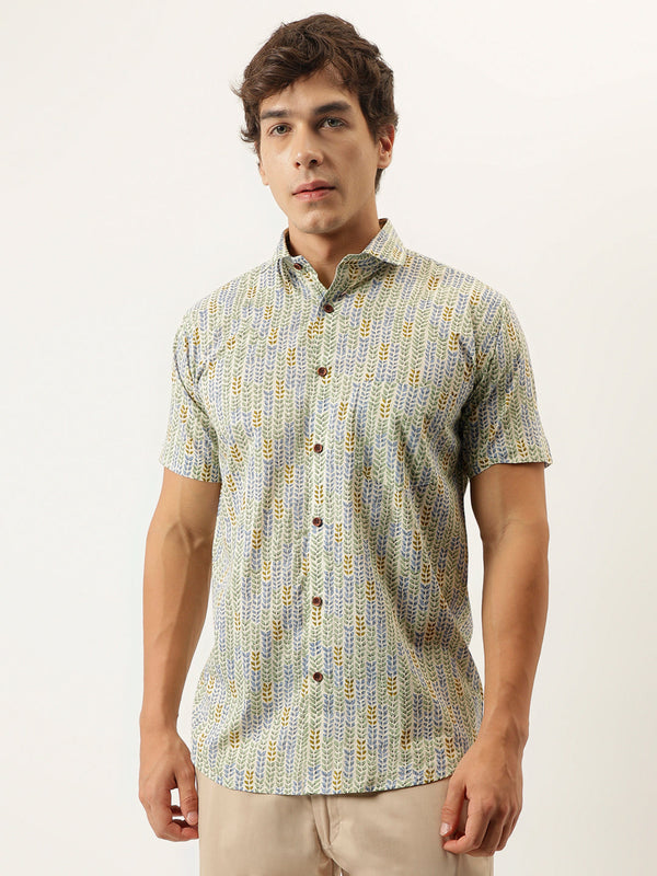 Millennial Men Pista Printed Cotton Half Sleeve Shirts | WomensFashionFun