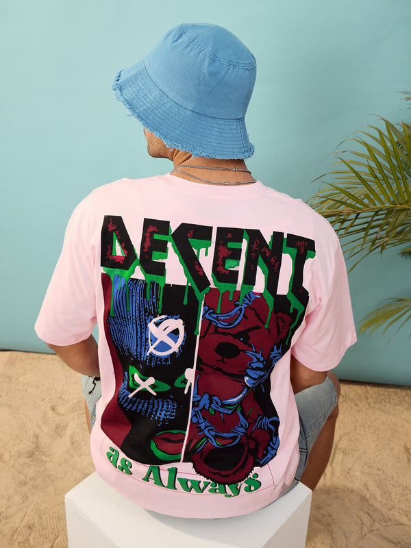 Unisex Pink DECENT Oversize T-Shirt | WomensFashionFun.com