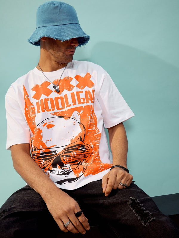 Unisex White HOOLIGAN Oversize T-Shirt | WomensFashionFun.com