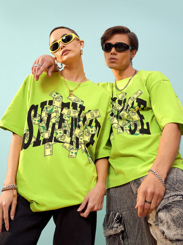 Unisex Green SILENCE Oversize T-Shirt | WomensFashionFun.com