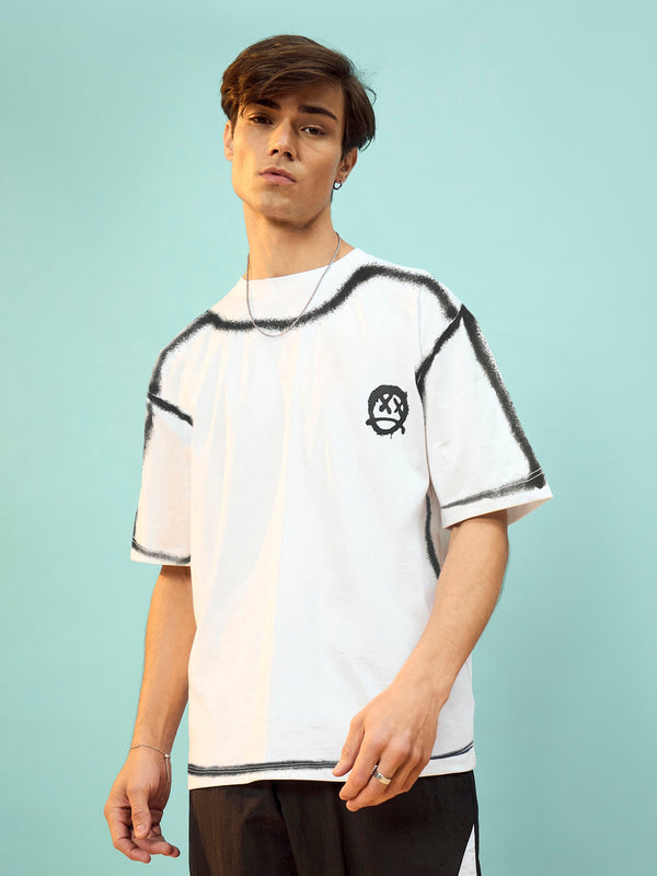 Unisex White CROSS Oversize T-shirt | WomensFashionFun.com