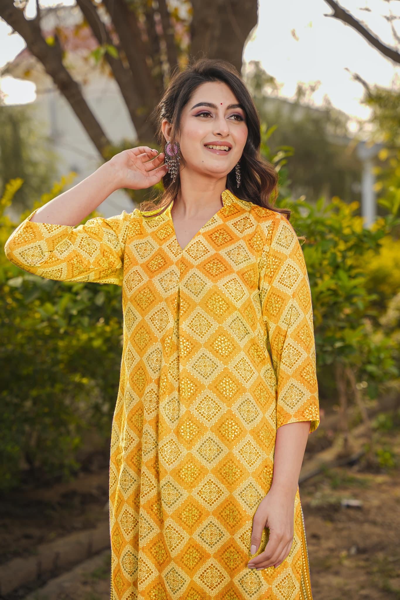 Woman Yellow Pure Rayon Digital Printed  Kurta Set WomensFashionFun