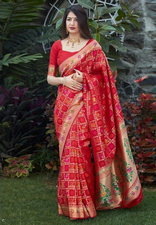 Women Banarasi Silk Woven Saree With Blouse Piece | womensfashionfun