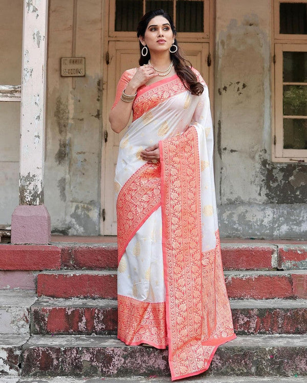 Women Banarasi Silk Woven Saree With Blouse Piece | womensfashionfun