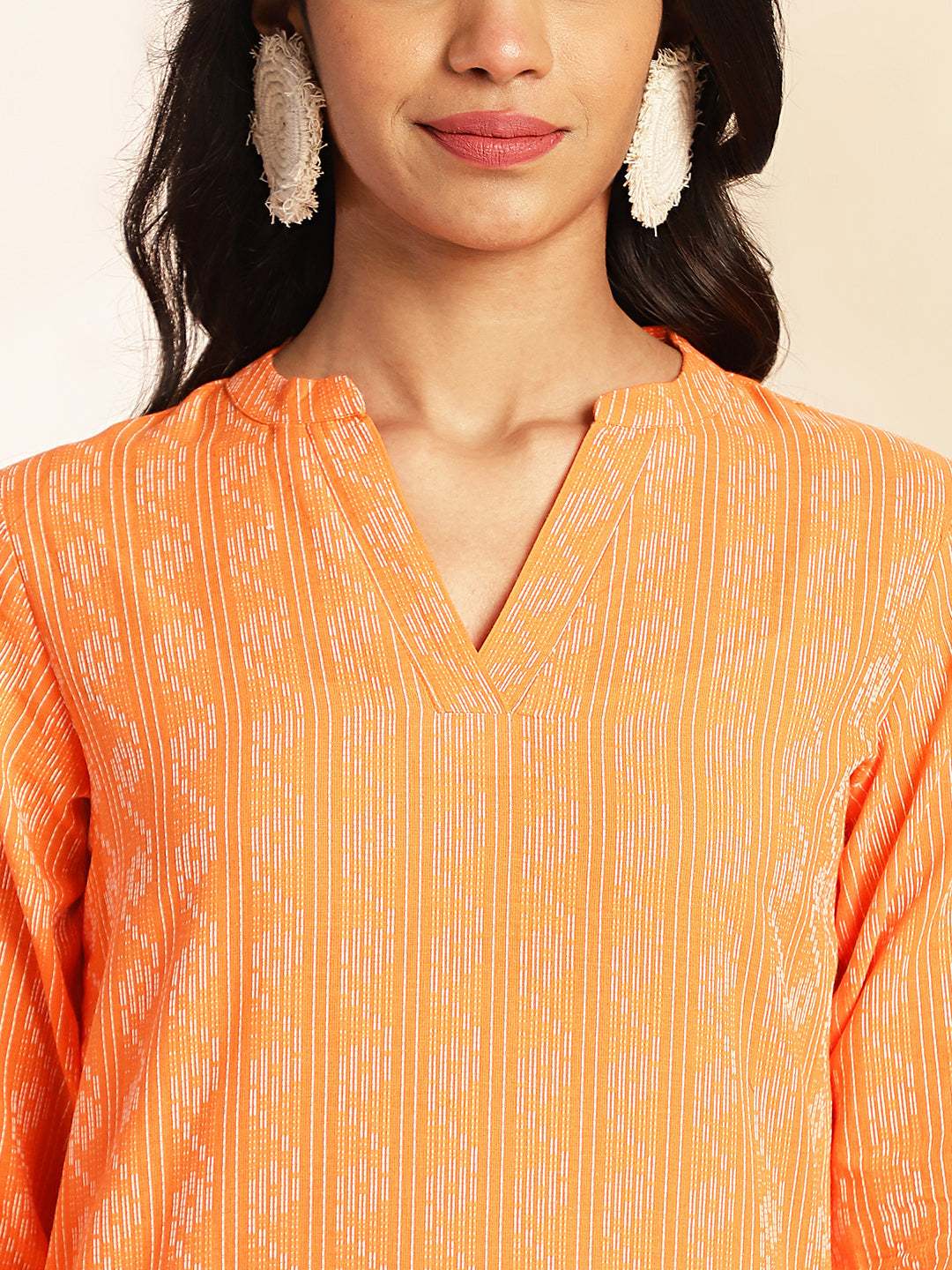 Women Orange Cotton Co-ord Set WomensFashionFun