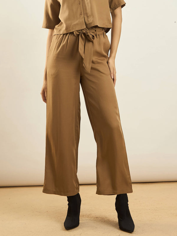 Women Women Khaki Paperback Waist Pants | WomensFashionFun