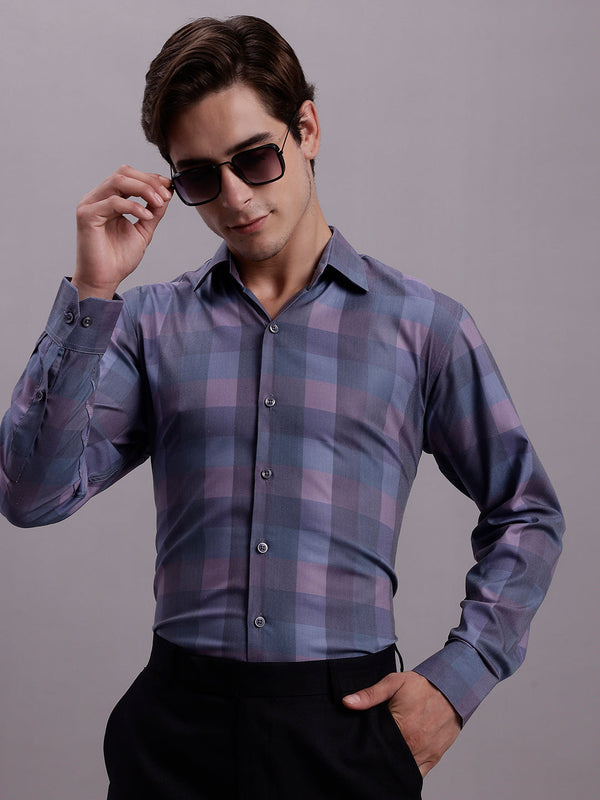 Men's Cotton Blend Checked Formal Shirt | WomensFashionFun.com