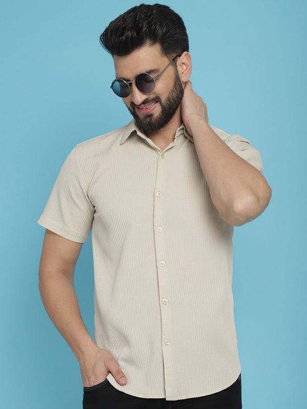 Striped Half Sleeve Casual Shirt for Men's  | WomensFashionFun